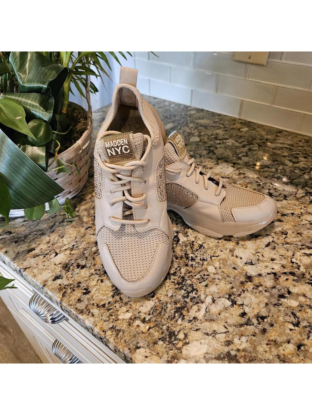 Madden NYC Rhinestone Women's Sneakers Size 8.5 Nude